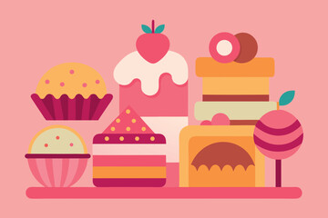 Whimsical collection illustration with vibrant colors and classic fonts