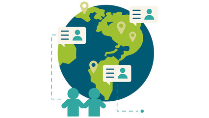 Global network communication with user profiles and locations