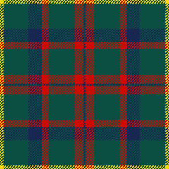 MacKintosh Hunting tartan plaid. Scottish pattern fabric swatch close-up. 