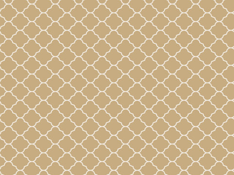 Oriental pattern with arabesque shapes in beige and gold colors, ornamental background for decoration. Vector illustration