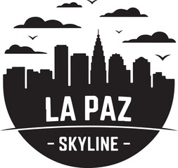 Fototapeta premium La Paz Skyline Circular Silhouette Vector on White Background