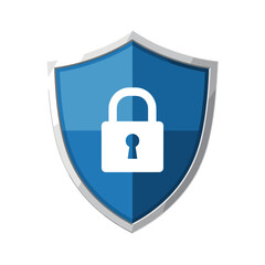 Digital security shield with padlock icon representing online safety and data protection