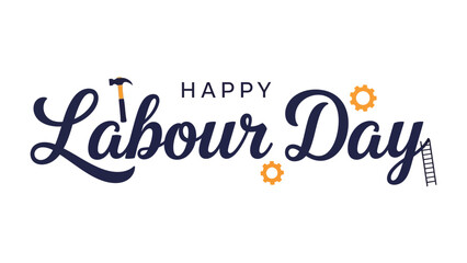 Happy Labour Day: a digital art that conveys the festive atmosphere with a simple text design, celebrating labor day and honoring the labor day holiday.