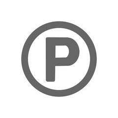 Parking Icon &ndash; Letter P Symbol in Circle Vector・駐車場マークのアイコン／Pの丸囲みシンボル素材	
