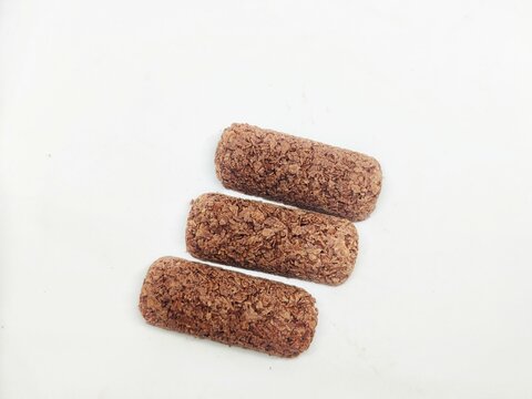 oat cereal sticks white background