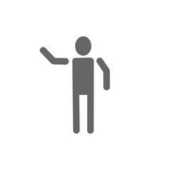 Waving Person Icon – Friendly Greeting Pictogram・手を挙げて挨拶する人物｜フレンドリーなジェスチャーアイコン