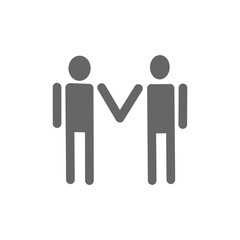 握手する人物のシルエットアイコン｜協力・合意・契約・挨拶 Handshake Silhouette Icon – Cooperation / Agreement / Partnership