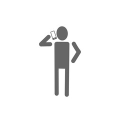 Phone Call Icon – Person Talking on a Smartphone Silhoue・スマートフォンで通話する人物アイコン｜連絡・電話のピクトグラム