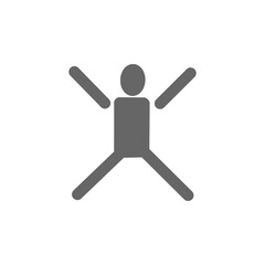 Jumping Jack Pose Icon – Exercise, Energy, and Movement Symbol・ジャンピングジャックのポーズを取る人物のアイコン｜運動・元気・アクションのピクトグラム