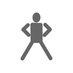 Person with Hands on Hips Icon – Confident or Power Pose Symbol・腰に手を当てた人物のアイコン｜自信・準備・パワーポーズのピクトグラム