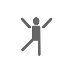 Jumping Person Icon – Energetic Gesture for Joy, Dance or Fitness・ジャンプする人物のアイコン｜元気・喜び・エクササイズのピクトグラム