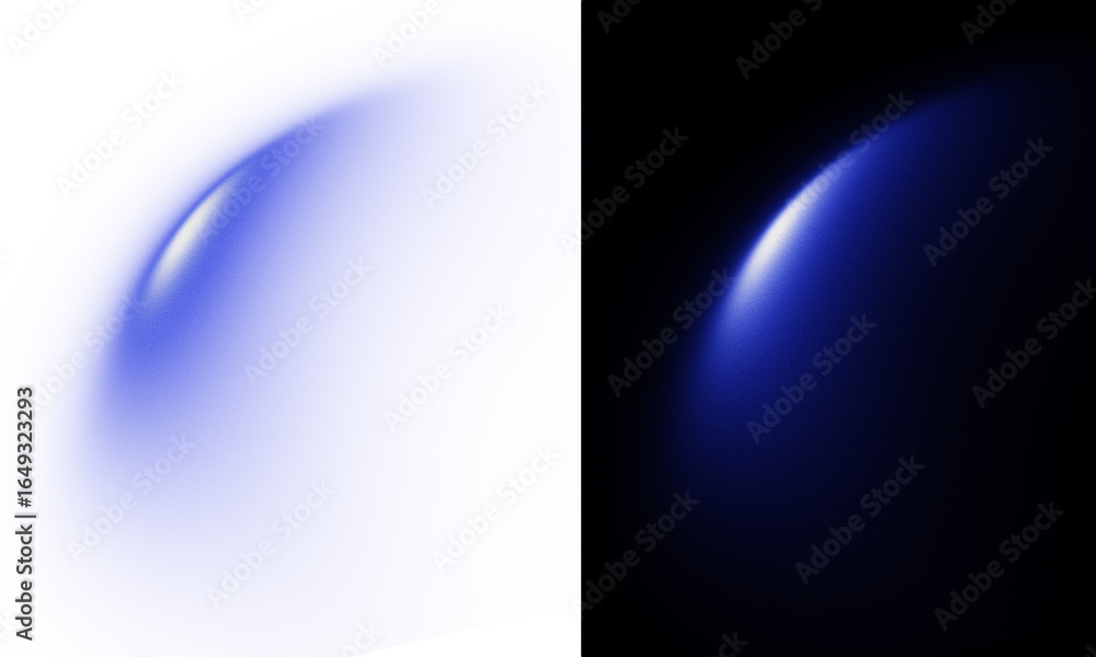 Poster luminous blue sphere with a glossy highlight and soft glow, isolated transparent png element for fut