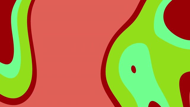 Abstract geometric design in vibrant red salmon and green hues. Perfect for modern art prints, website backgrounds, and artistic presentations.