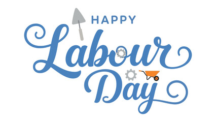 Happy Labour Day: A visually striking graphic announces 'Happy Labour Day' in elegant calligraphy, adorned with tools that symbolize labor and workers.