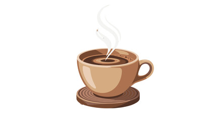 A delightful illustration of a warm cup of coffee, ready to be enjoyed.