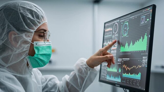 Medical Professional Analyzing Data on Touchscreen Display250801 (164)a