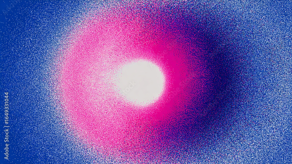 Poster neon pink light burst fading into cobalt soft halo creates vibrant and dynamic visual effect