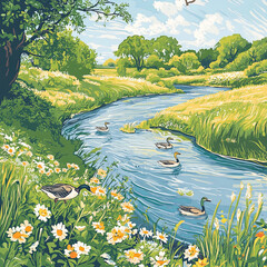 riverside scene