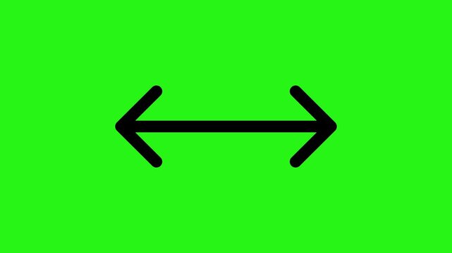 Looping animation of bidirectional arrow over green screen background