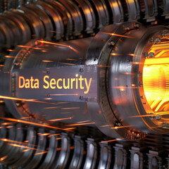 Fireproof vault labeled Data security