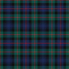 Murray of Atholl tartan plaid. Scottish pattern fabric swatch close-up. 