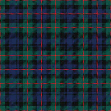 Murray of Atholl tartan plaid. Scottish pattern fabric swatch close-up. 