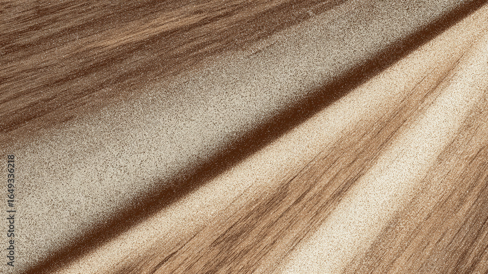 Poster diagonal golden prism streak over muted walnut background creates textured and dynamic visual effect
