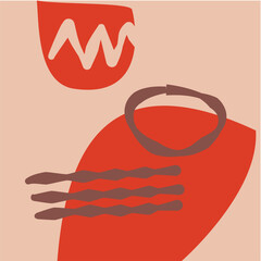 Walpaper Abstract Modern Art Shapes Illustration