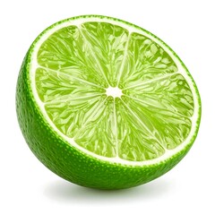 Lime slice, bright green, juicy
