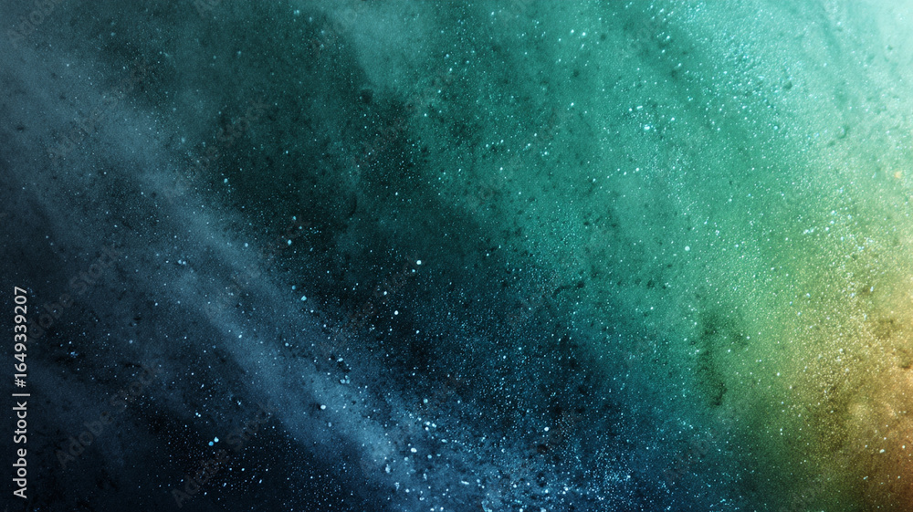 Poster mesmerizing gradient from charcoal to deep green with prism glow effect creates cosmic and ethereal 