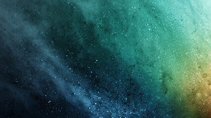 Fototapeta premium Mesmerizing gradient from charcoal to deep green with prism glow effect creates cosmic and ethereal atmosphere