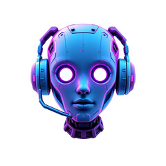 Futuristic ai headset design digital art cyberpunk aesthetic studio environment close-up view technology innovation