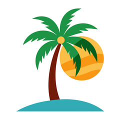 tropical island with palm tree