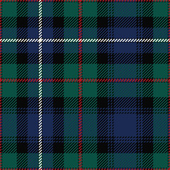 Robertson Hunting tartan plaid. Scottish pattern fabric swatch close-up. 