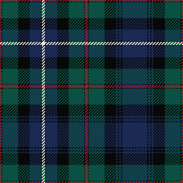 Robertson Hunting tartan plaid. Scottish pattern fabric swatch close-up. 