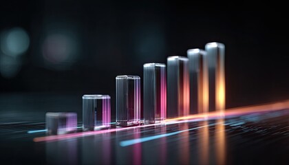 Abstract graphic of rising bar graph