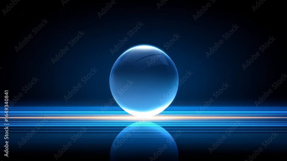 Poster a radiant celestial orb illuminated by a single brilliant beam of light creating a dramatic interpla