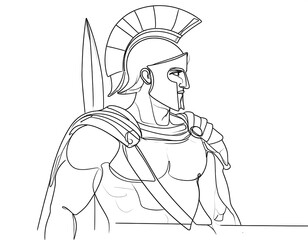 Line drawing of a Roman soldier