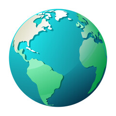 globe on white background