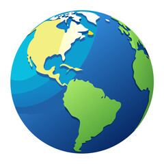 earth globe on white background