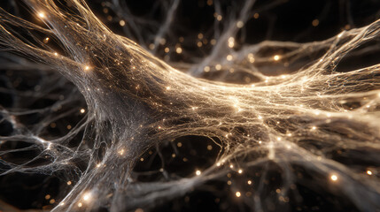 Exploring cosmic connections neural networks digital realm abstract visualization dark environment close-up science concept