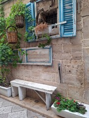 street view of the city of Trani, Italy