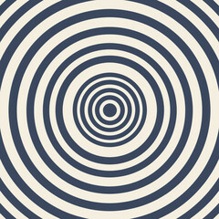 Obraz premium Abstract concentric circles pattern in blue and beige, creating an optical illusion.