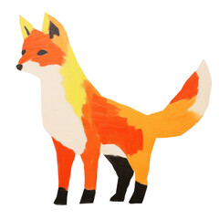 Obraz premium PNG Fox art painting mammal.