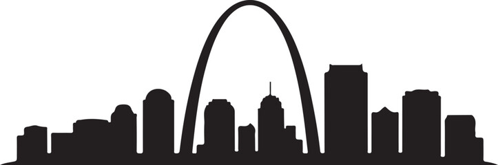 St. Louis Skyline Silhouette Vector on White Background © Team RAS