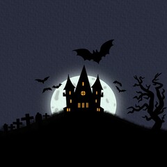 Halloween spooky nighttime scene background