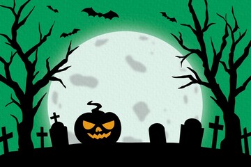 Halloween spooky nighttime scene background