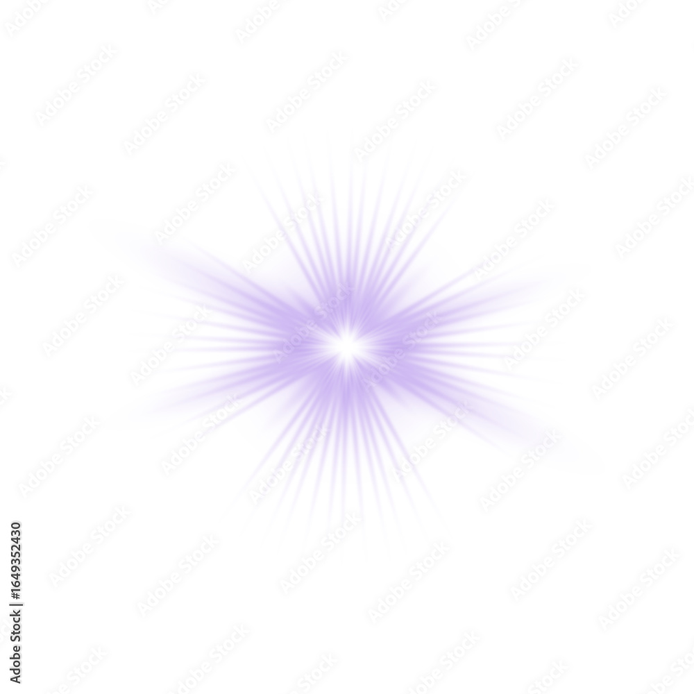 Aufkleber abstract glowing star with multiple light rays and bokeh overlay. a transparent png element that enh