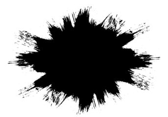 Watercolor on clean white background. Amorphous blob with slightly jagged starburst outline. Edges are composed of thin frayed brush strokes radiate outwards impression messy explosive paint smear