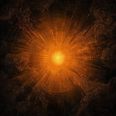 glowing sun casting rays made of logic and abstract thought patterns